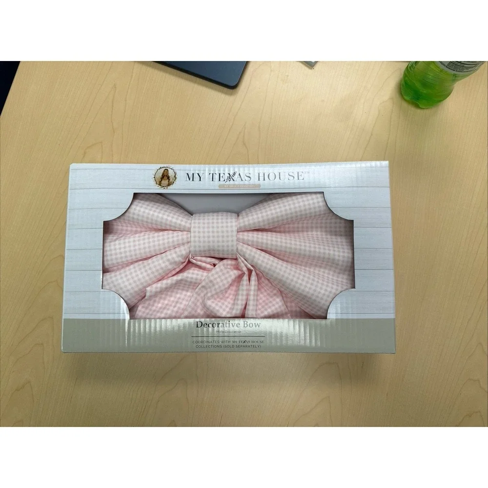 Viral!! My Texas House Pink Bow Oversized Gingham Decorative Bow Pink‎ 24